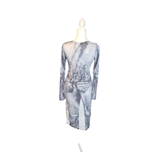 PrettyLittleThing Black Printed Skirt & Top Set Long Sleeve Size 8 - Picture 2 of 7